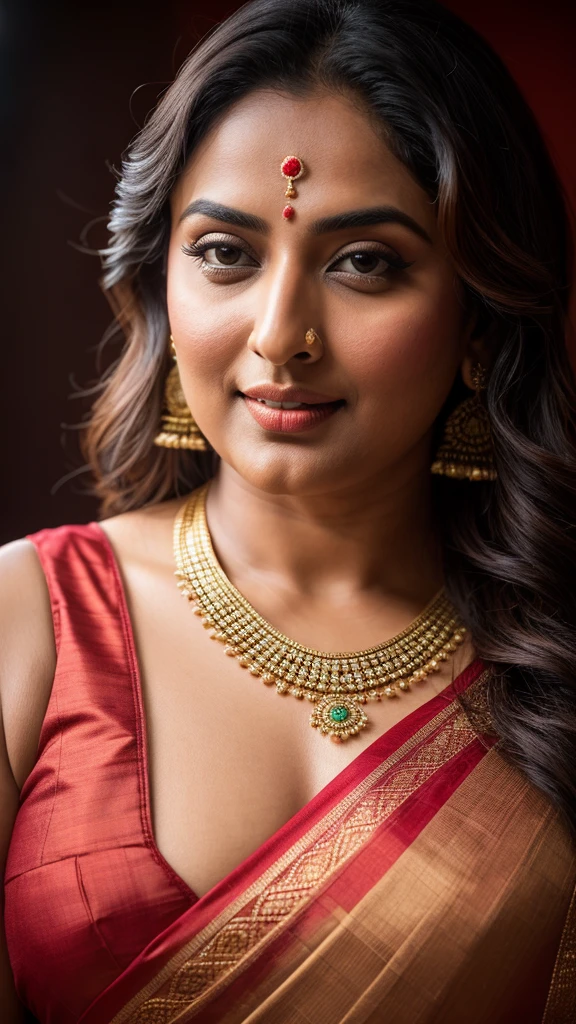 Foto RAW, photorealistic, photography, full body shot, master shot, perfect eyes, goddess like beauty, pierced eyes, perfect thick chubby mallu Desi aunty bhabhi, Wearing a Stanapatta, a chest-band.Saree model, model Photography, Indian saree shoot, Indian traditional wear advertising photography, traditional wear brand shoot, face of Indian actress Sonakshi Sinha, masterpiece, realistic, realism, incredible details, pleasure, photorealism, detailed skin, skin pores, high contrast, photorealistic Artstation 8k HD digital art trend of high definition and detailed realistic skin texture, ultra detail, realistic skin texture, armature, best quality, ultra high definition, (photorealistic:1.4),, high resolution, detail, raw photo, sweat, Re sharp, by Lee Jefferies Nikon D850 Film Stock Photo 4 Kodak Portra 400 Camera F1.6 Lens Rich Color Ultra Real Realistic Realistic Textures Dramatic Lighting Unreal Engine Trending at Art Station Cinestill 800,(pele altamente detalhada: 1.2), 8k UHD, DSLR, soft-lighting, alta qualidade, grain of film, Fujifilm XT3,she didn't like to wear blouse or bra, she is happy to wear only saree, she hates blouse or bra, detailed hairy armpits, hyper realistic skin, skin pores, sweat, veins,