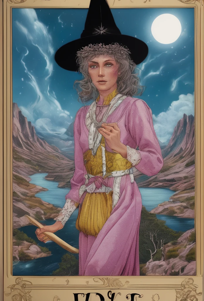 The fool (TAROT) full details, realistic, magical style (witch theme) glitter details