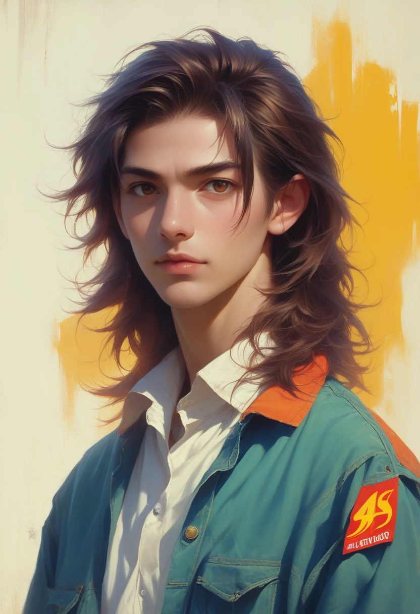 general shot of the scene, typical colors of the 50s era as an advertising poster: 1.5, Fast food worker from the 50s in the USA, decoration from the 50s, clothes from the 50s, hairstyles from the 1950s, detailed portrait, photorealistic, 8k, best quality, masterpiece, hyper detailed, cinematic lighting, warm color tones, vibrant colors, intricate details