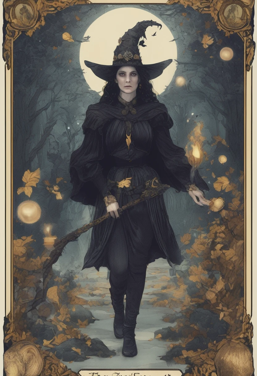 The fool (TAROT) full details, realistic, magical style (witch theme) glitter details