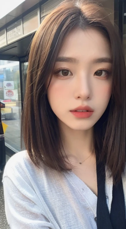 ((Highest quality, 8K, masterpiece:1.3)), concentrated:1.2, Beautiful woman with perfect figure:1.4, Stick your butt out:1.2, ((Cut your hair in layers, Beautiful breasts:1.2)), (Wet clothes:1.1) , (rain, street:1.3), Bandeau dress:1.1, Highly detailed face and skin texture, Detailed eyes, double eyelid,Whitening the skin,Long white hair,close - up studio photo, Japanese Model