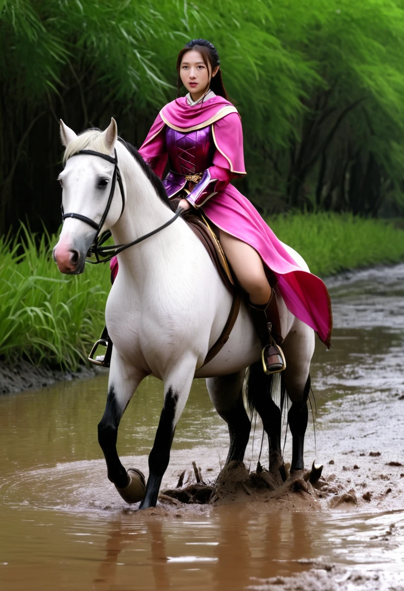 (((masterpiece))),(((Highest quality))),((Tabletop:1.4, Highest quality)), (Realな写真:1.4), in the muddy river,dirty swamp,horse ridden by girl fall over swamp,
((1 cute girl knight)),rodeo,horse standing,Surprised face,stumble,aggressive,slouch,horse standing, prancing horse in pitfall,cute,Napoléon horse sliped in pitfall,in the pitfall,Uplifting,Plump figure,Knight Princess,
(超High resolution:1.2),, wonderful, Very detailed CG Unity 8k wallpaper, Very detailed, High resolution,fat horse ridden by japanese girl,Plump,Double,Pink armor and cape,Soaking in the swamp,Mud Splash,
Soft Light, Beautiful detailed girl, Droopy eyes,Very detailedな目と顔, Beautiful and exquisite nose, Beautiful and exquisite, horse ridden by a girl can't stand up because its drowned in the sticky muddy pitfall:10.0 ,Displeased face:4.0,Real,Stir,Anatomically correct,action horse riding scene while struggle fighting