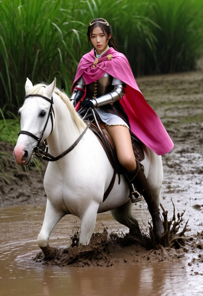 (((masterpiece))),(((Highest quality))),((Tabletop:1.4, Highest quality)), (Realな写真:1.4), in the muddy river,dirty swamp,horse ridden by girl fall over swamp,
((1 cute girl knight)),rodeo,horse standing,Surprised face,stumble,aggressive,slouch,horse standing, prancing horse in pitfall,cute,Napoléon horse sliped in pitfall,in the pitfall,Uplifting,Plump figure,Knight Princess,
(超High resolution:1.2),, wonderful, Very detailed CG Unity 8k wallpaper, Very detailed, High resolution,fat horse ridden by japanese girl,Plump,Double,Pink armor and cape,Soaking in the swamp,Mud Splash,
Soft Light, Beautiful detailed girl, Droopy eyes,Very detailedな目と顔, Beautiful and exquisite nose, Beautiful and exquisite, horse ridden by a girl can't stand up because its drowned in the sticky muddy pitfall:10.0 ,Displeased face:4.0,Real,Stir,Anatomically correct,action horse riding scene while struggle fighting