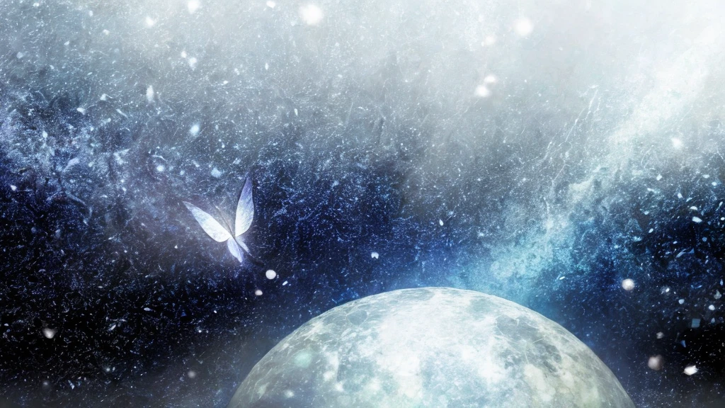 Award-winning works,masterpiece，very beautiful，8k wallpaper，White Moon，night，Flying snowflakes，