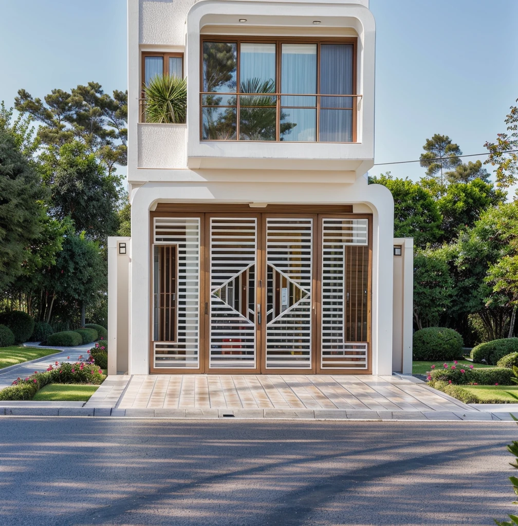 PLATEFORME KTHOUSE, Beaucoup de belles fleurs rouges le long de la route:1.3, romantique, 1 maison de style néoclassique, La maison de ville est faite de murs blancs, belle lumière, journée de beauté, ensoleillé, Beaucoup de bougainvilliers rouges le long de la route:1.3, belle sensation de jeunesse :1.2, soleil à midi, Très belles ombres, 