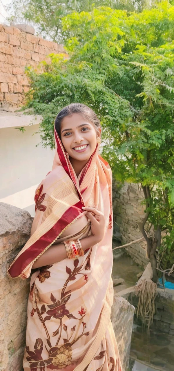 Young Indian girl in stunning saree romantic poses 8k hyperrealstic full detailed