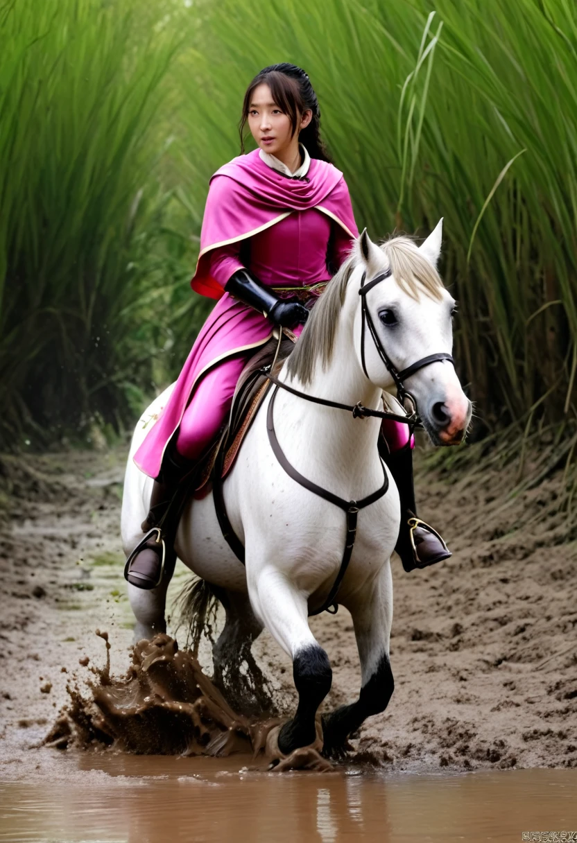 (((masterpiece))),(((Highest quality))),((Tabletop:1.4, Highest quality)), (Realな写真:1.4), in the muddy river,dirty swamp,horse ridden by girl fall over swamp,Sweaty girl,
((1 cute girl knight)),rodeo,horse standing,Surprised face,stumble,aggressive,slouch,horse standing, prancing horse in pitfall,cute,Napoléon horse sliped in pitfall,in the pitfall,Uplifting,Plump figure,Knight Princess,
(超High resolution:1.2),, wonderful, Very detailed CG Unity 8k wallpaper, Very detailed, High resolution,fat horse ridden by japanese girl,Plump,Double,Pink armor and cape,Soaking in the swamp,Mud Splash,
Soft Light, Beautiful detailed girl, Droopy eyes,Very detailedな目と顔, Beautiful and exquisite nose, Beautiful and exquisite,  horse ridden by a girl can't stand up because its drowned in the sticky muddy pitfall:10.0 ,Displeased face:4.0,Real,Stir,Anatomically correct,action horse riding scene while struggle fighting