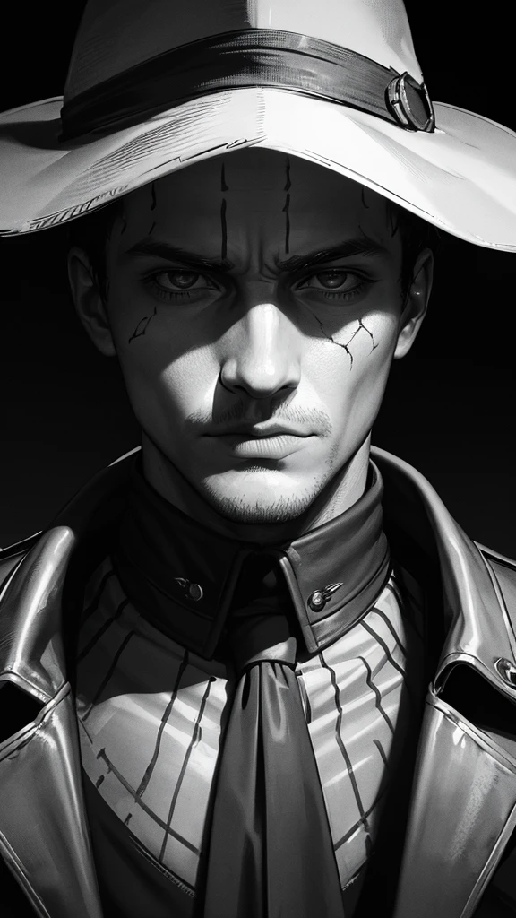 highly detailed portrait of Rorschach from the Watchmen movie, hyperrealistic, masterfully painted, oil painting, dramatic lighting, intense expression, deep shadows, cinematic, moody, gritty, dark and grungy, gothic, chiaroscuro, dramatic atmosphere, monochromatic color palette, shades of gray, black and white, best quality, 8k, highres