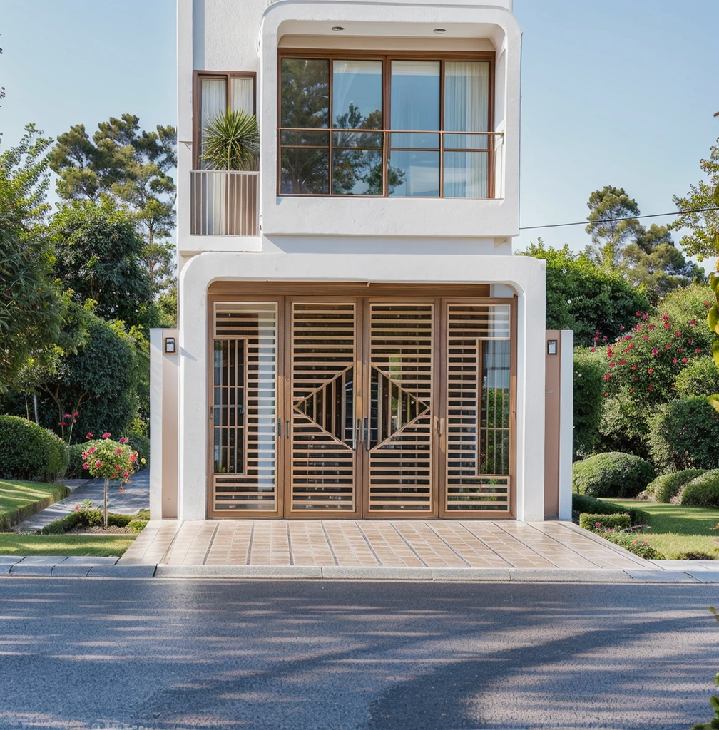 PLATEFORME KTHOUSE, Beaucoup de belles fleurs rouges le long de la route:1.3, romantique, 1 maison de style néoclassique, La maison de ville est faite de murs blancs, belle lumière, journée de beauté, ensoleillé, Beaucoup de bougainvilliers rouges le long de la route:1.3, belle sensation de jeunesse :1.2, soleil à midi, Très belles ombres, 