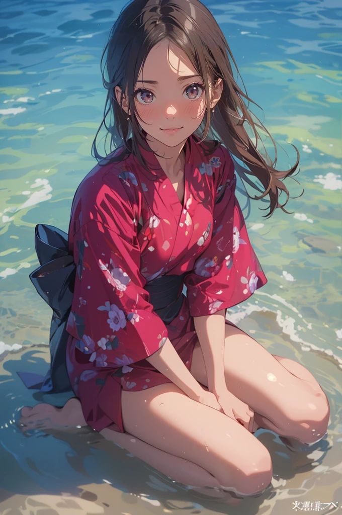 (masterpiece), (best quality), (ultra-detailed), (best illustration), (best shadow), (absurdres), Female, 25 years old, looking at viewer, steam, shy, nose blush, nsfw, medium breasts, nude, o-face, climax, light smile,