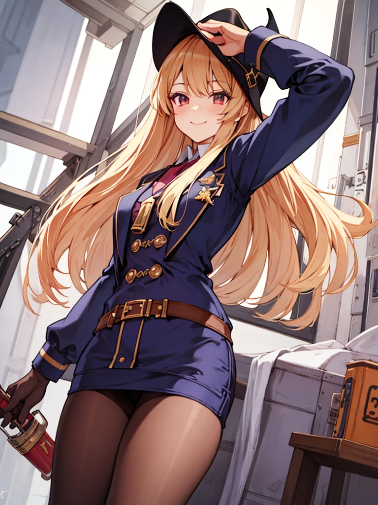 Score_9, score_8_up, score_7_up, score_6_up,  gyaru, source_アニメ, 1girl, 独奏, woman with cowboy hat covering half her face, malicious smile, suit, mysterious, roupa mysterious e chamativa