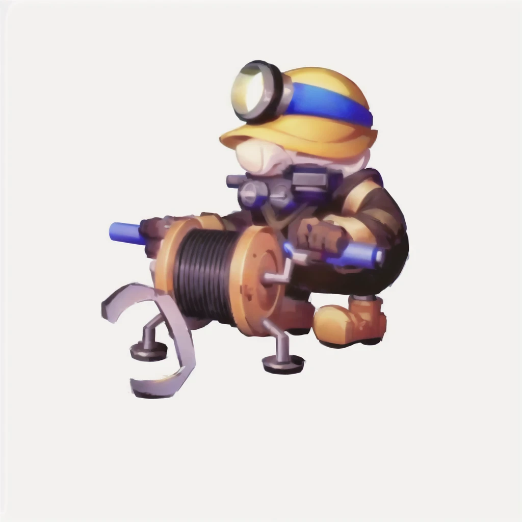 cartoon image of a man with a pipeline and a wren, pepe the miner, engineer, mechanical, muscular female gnome engineer, Mini Gun, Unreal No, mining, Heavy weapons guy, Landmines, Farmers, steampunk engineer, old charismatic mechanical, Tinkerer, Fisherman, pipeline, Complete portrait of the electrician, blacksmith, Old Man, Magic Fishing Rod Weapon