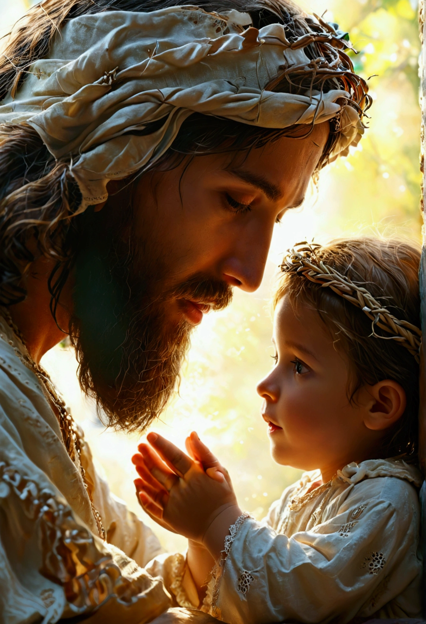 Jesus blessing the children, High resolution image