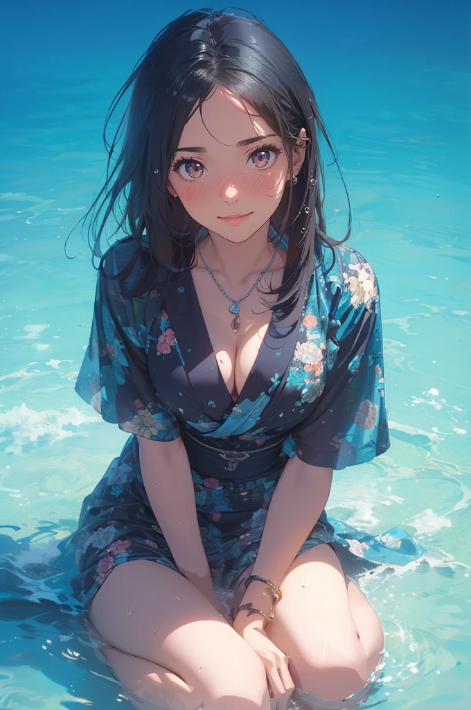 (masterpiece), (best quality), (ultra-detailed), (best illustration), (best shadow), (absurdres), Female, 25 years old, looking at viewer, steam, shy, nose blush, nsfw, medium breasts, nude, o-face, climax, light smile,