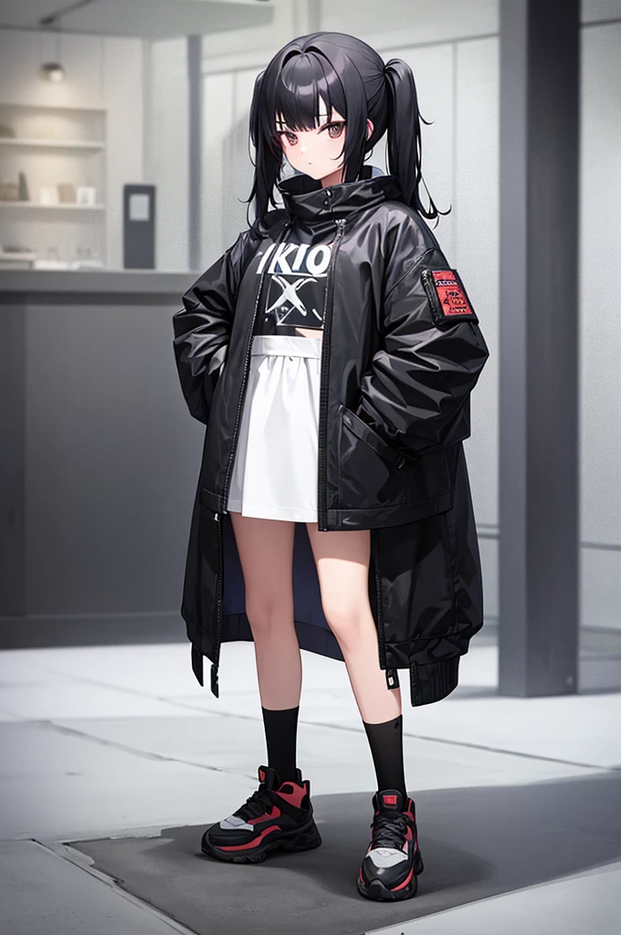 Photograph of a 20-year-old woman, Cara perfecta, Obra maestra, bien, ropa interior, negro_bien, chaqueta, negro_bragas femboy