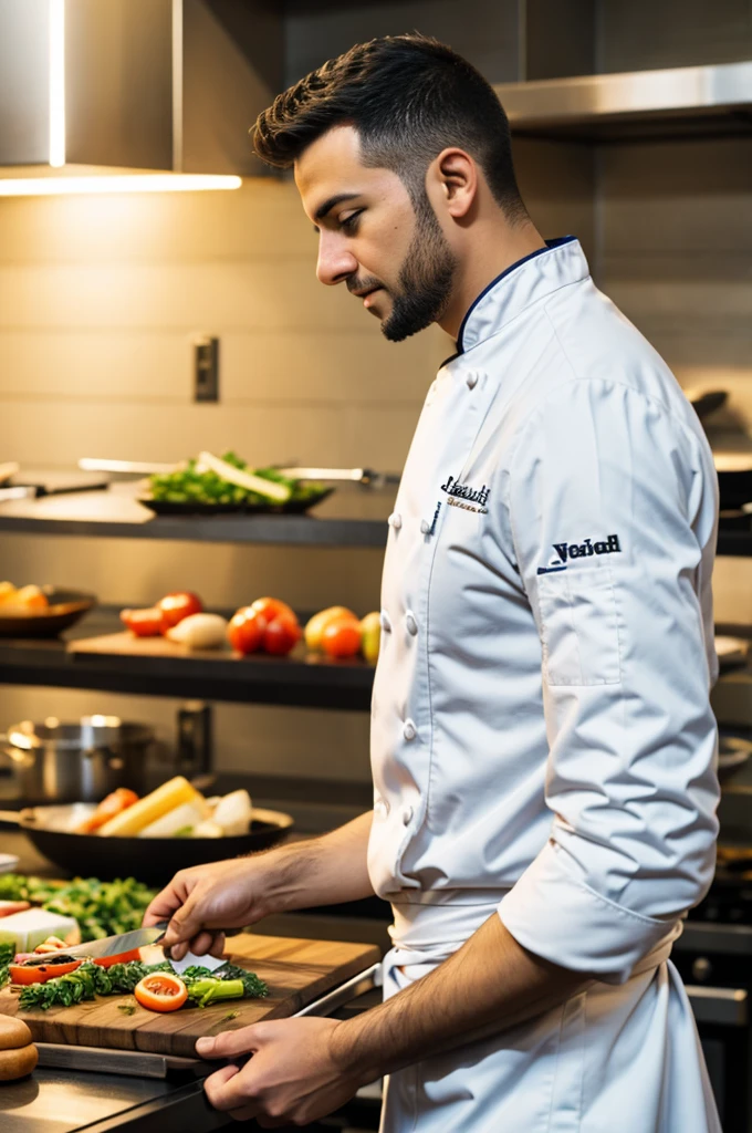 chef with knives