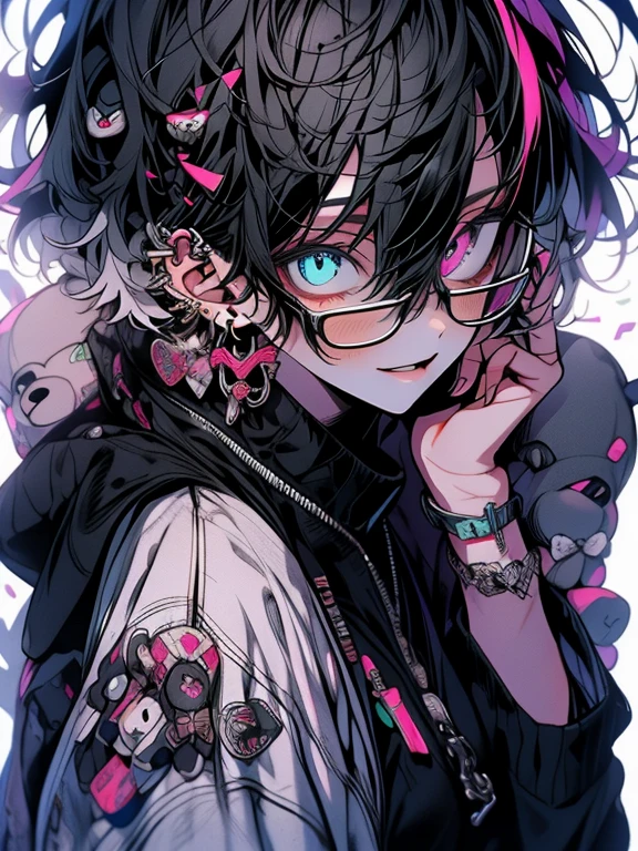 Highest quality,Highest Resolution,1People Women,shirt1Sheet,Light clothing,sexy,Very beautiful eyes,Big Breasts,whole body,Glasses,Black Hair,