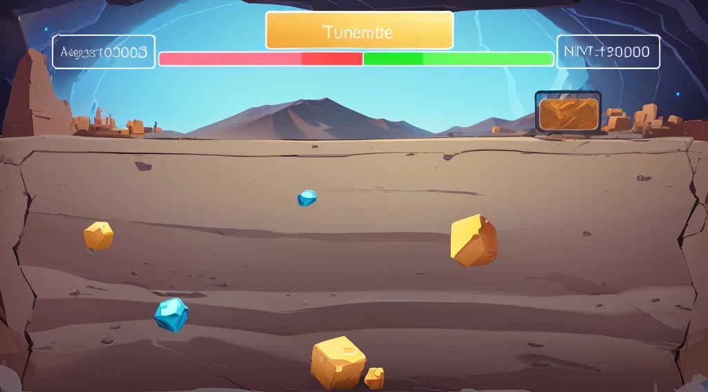 a close up of a cartoon Game Screen with a stone and a truck, mobile game asset, Game Screen, Large number of diamonds unearthed, Mobile game background, Landmines, 2D Game Background, Gameplay screenshot with ui, Gameplay, 2 d game, game interface, game interface, Mobile Game Art, mobile game style, 2 d game art, 2D Game Art, mining