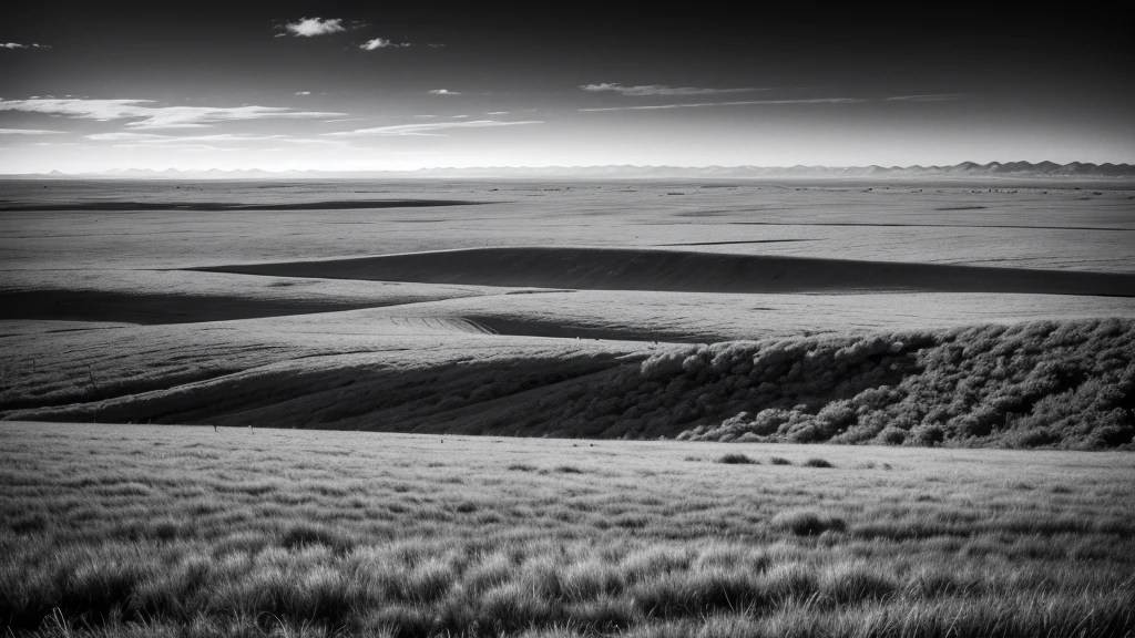 Great plains in black and white