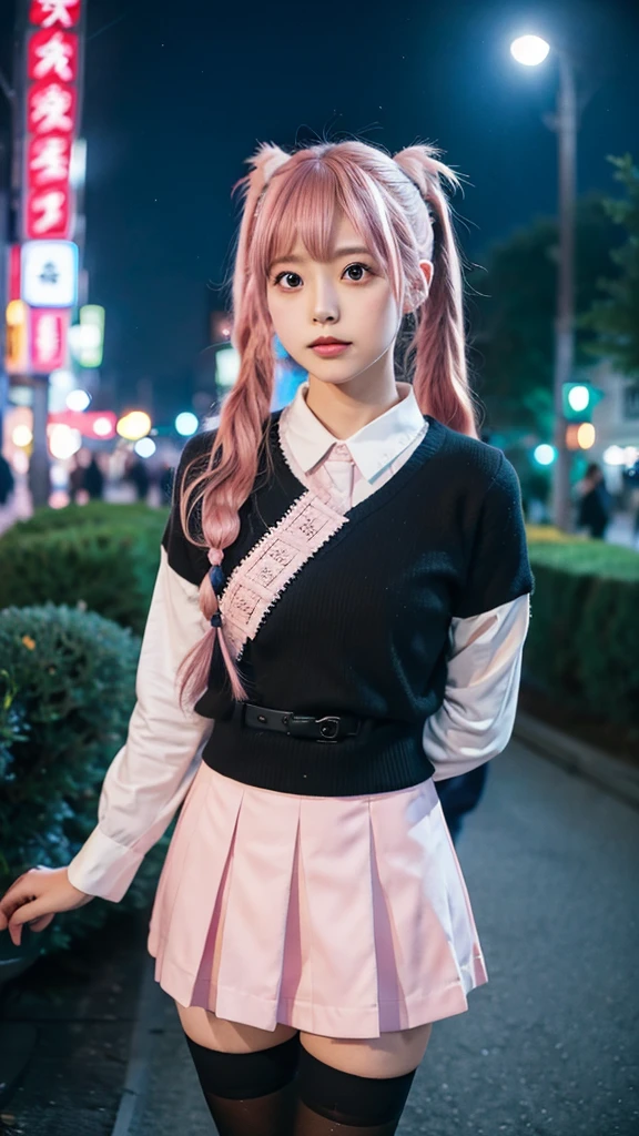 Kitagawa Marin, (pink eyes: 0.8), (1 girl: 1.4) (normal head-to-body ratio: 1.4) (tall long legs: 0.4)
(school uniform), (light blue tie), (blue plaid pattern skirt 1.3), brown leather shoes, (white short socks), blush
(Black choker collar: 0.8) Girl standing (long eyelashes: 1.5), smiling, various poses (Night city: 1.1) Night (Black sky) City tall building, Tokyo Tower, by car
Blonde hair, oblique bangs, 8-point bangs, (long eyebrows: 0.9), (red lips: 0.5)
To waist-length hair, long hair, spread hair, full body, smile
Earrings (pink eyes: 1.4)
(Nail art: 0.5)
(25-year-old girl: 0.4)
(Extrovert: 0.9)
assertive
daring
Happy