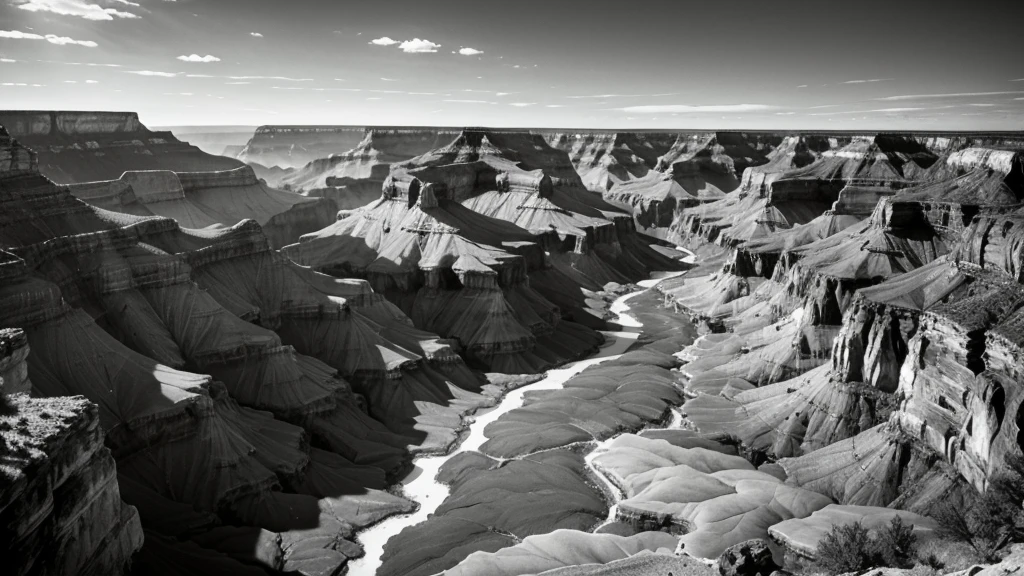 Grand canyon in black and white 