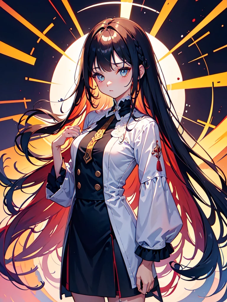 sketch (Character design sheet, same characters, whole body, Three-View, front, ~ ~ ~ side, return),(Very bright:1.1), White Background, [1 Girl:7], (Tilt your head:1.2), ([sketch|watercolor \(Moderate\)]:1.15),full body, Full bangs,(Full bangs, Straight bangs, The bangs are aligned diagonally), Gradient braided hair,
