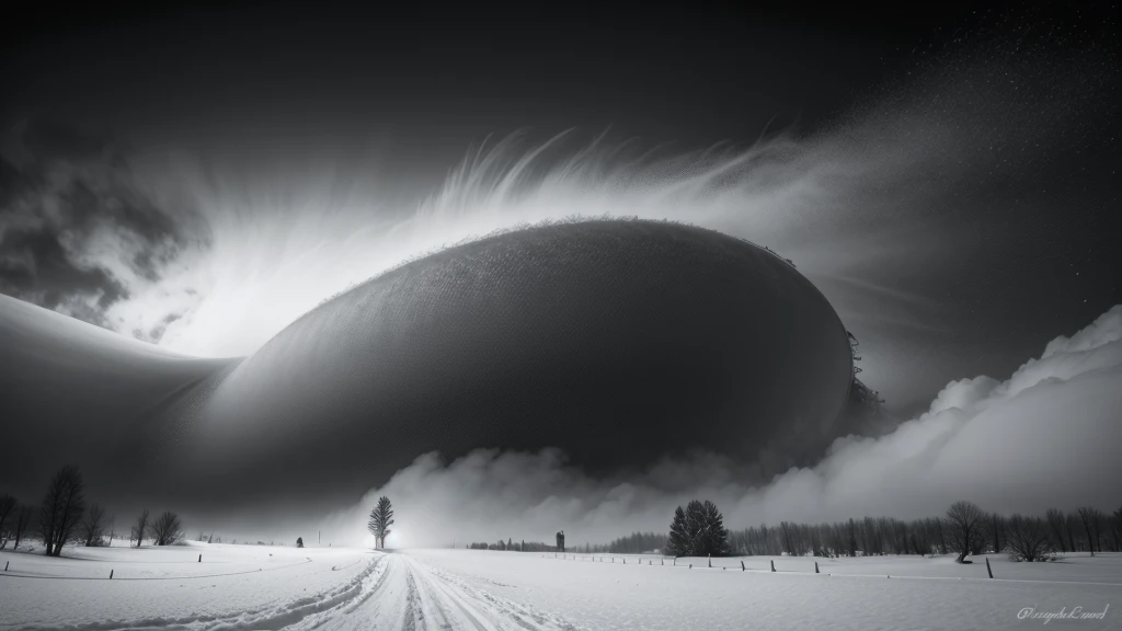 Blizzard in black and white 