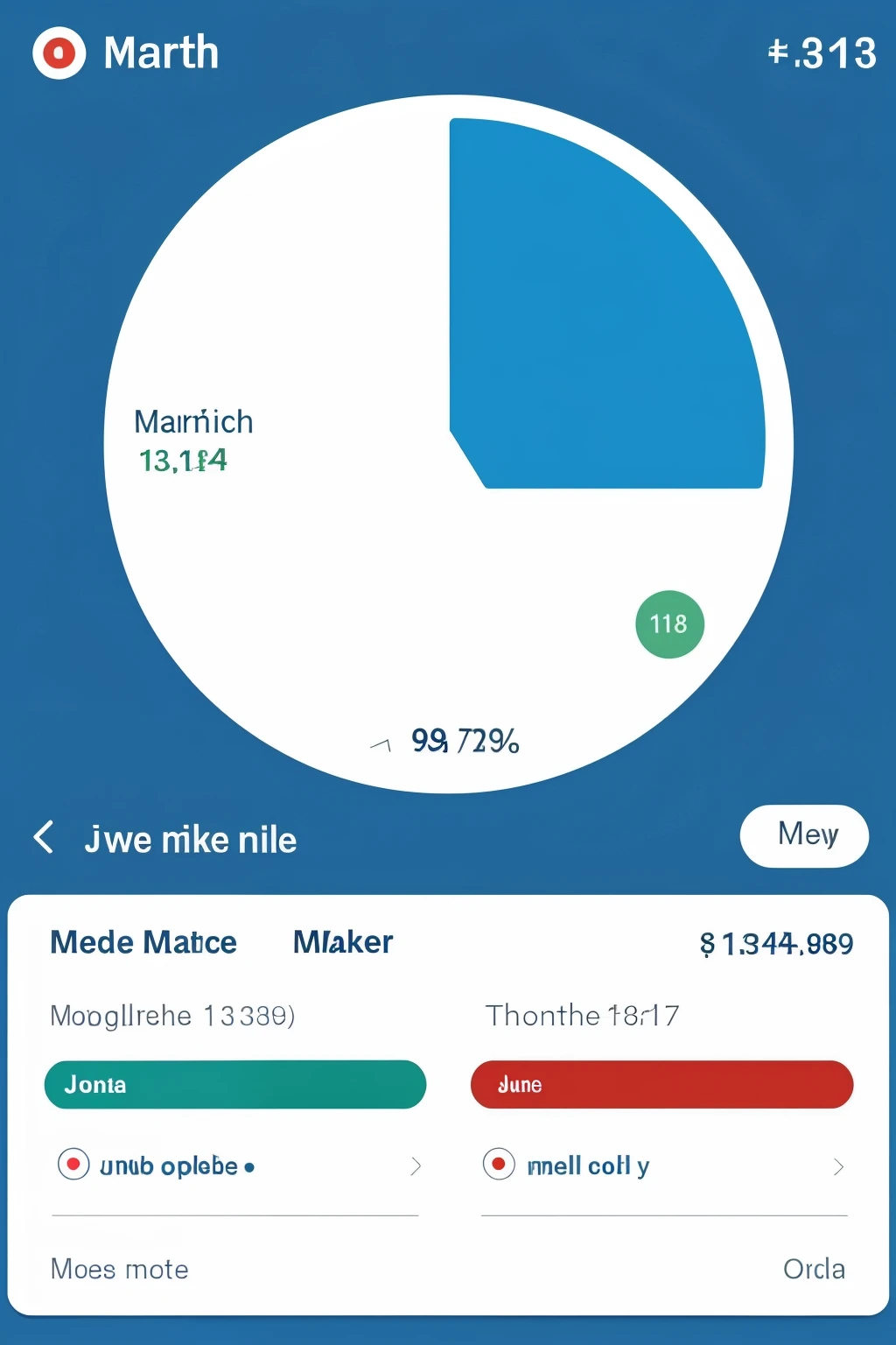 make me a circular graph with the following data: 
February: 246 people linked March: 1372 people linked April: 1313 people linked May: 802 people linked June: 330 people linked