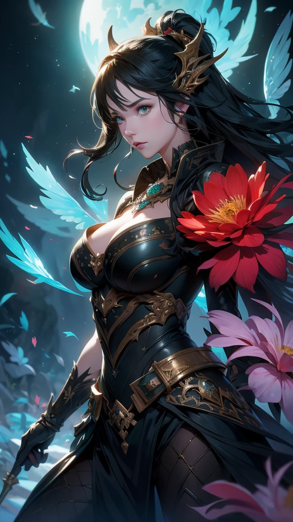 unreal engine:1.4,UHD,The best quality:1.4, photorealistic:1.4, skin texture:1.4, Masterpiece:1.8, A beautiful woman in the flowers, (vermilion:1.4) , green theme, low warranty color, (huge flowers:1.4), (mujigreen_20240414122817:0.8) , masterpiece, best quality,Epic Fantasy Art Style HD, 4K fantasy art, epic fantasy digital art style, epic fantasy art style, Fantasy Woman, epic fantasy art portrait, Epic fantasy style, hyperrealistic fantasy art, hd fantasy art, Epic fantasy character art, epic fantasy art, in style of dark fantasy art, epic fantasy digital art, (pose vaquero) 