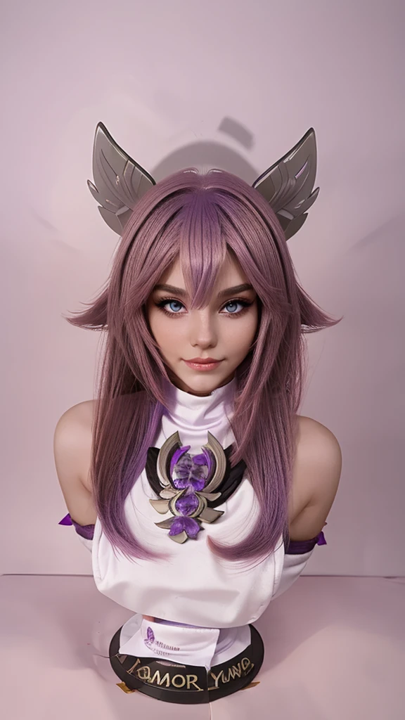 quality:hyper HD、styled:ultra-realistic realism、Picture effects:Cinematic lighting effects、looks:the hair;purpleish color、long whitr hair;head gear;Penglai Yuzhi;The eye;Tears with eyes open,deer ear,Cherry mouth shape;Strong emotions flashed in the expression's eyes;composition;Persona diagram;Panoramic view;Lens Canon --auto