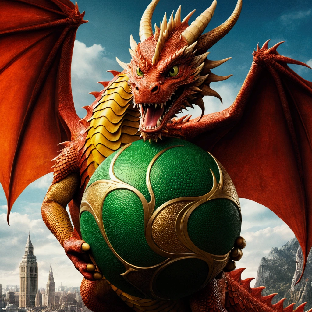 Ball dragon movie poster，Highest image quality，Cinematic texture，A masterpiece，tmasterpiece，