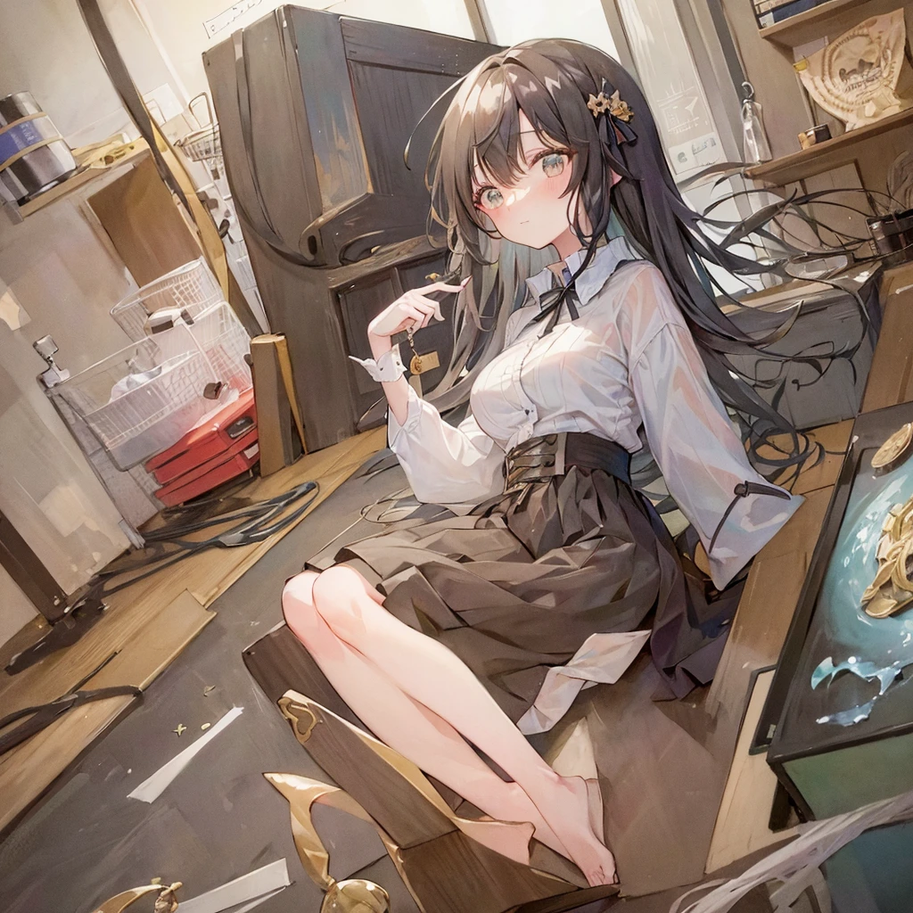Official art using high quality hand-drawn watercolor sketch techniques. (Highest quality,4K,8K,High resolution,masterpiece:1.2),Super detailed,Beautiful detailed gray eyes,girl with beautiful eyes, everyone, Beautiful Anime Girls, Cute Anime Girl, Smooth anime art, Anime Style, Elegant colors, Soft lighting, Delicate and beautiful wet eyes, Very coquettish, (Beautiful big breasts:1.2), (The right move:1.2),