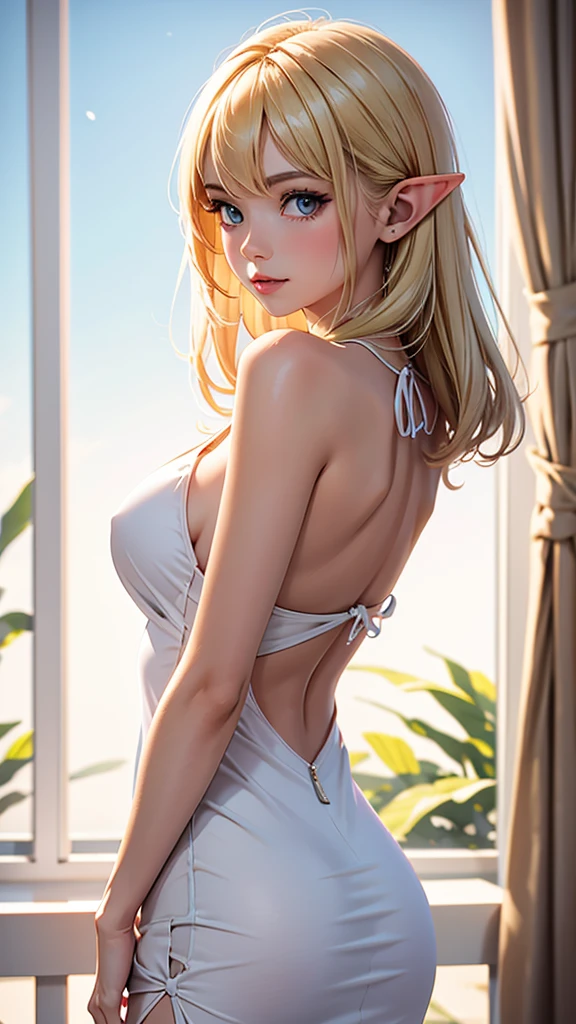 Blonde,Elf,Backless dress