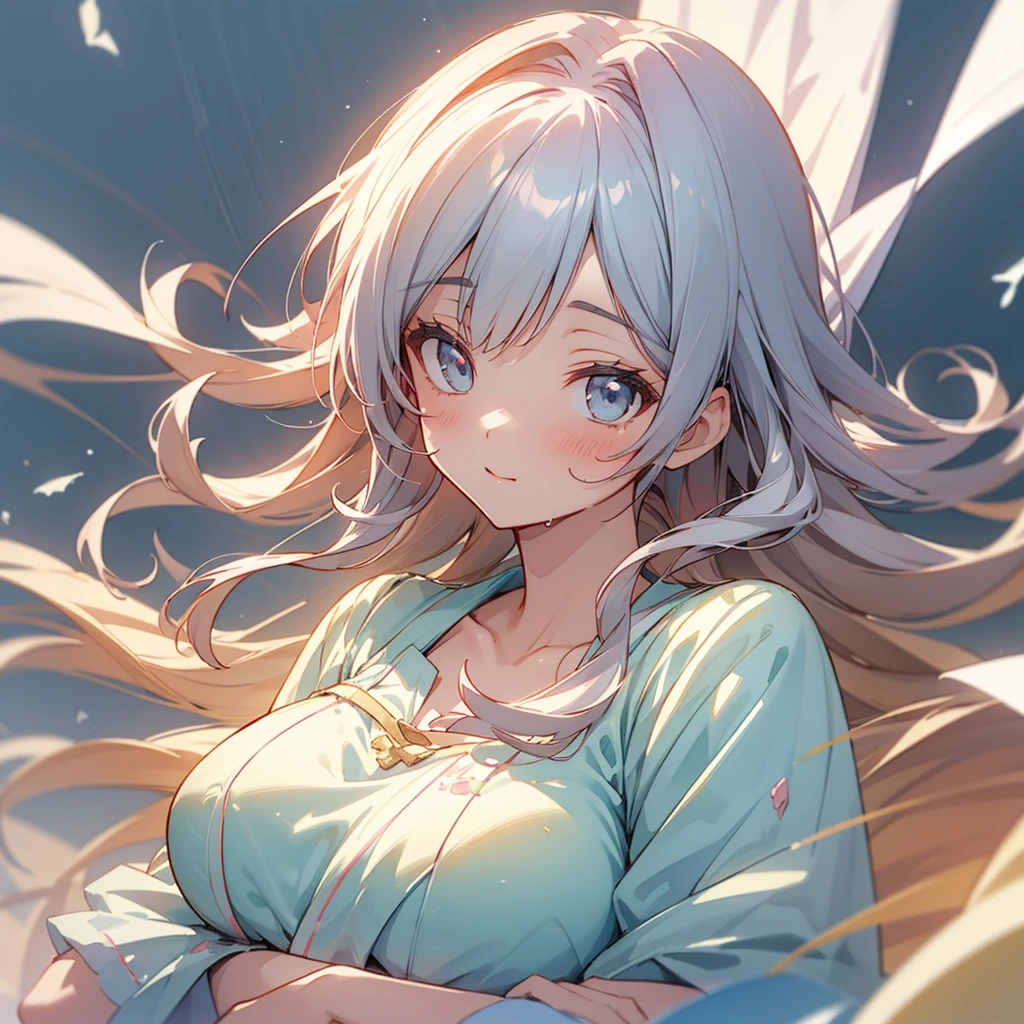 Official art using high quality hand-drawn watercolor sketch techniques. (Highest quality,4K,8K,High resolution,masterpiece:1.2),Super detailed,Beautiful detailed gray eyes,girl with beautiful eyes, everyone, Beautiful Anime Girls, Cute Anime Girl, Smooth anime art, Anime Style, Elegant colors, Soft lighting, Delicate and beautiful wet eyes, Very coquettish, (Beautiful big breasts:1.2), (The right move:1.2),