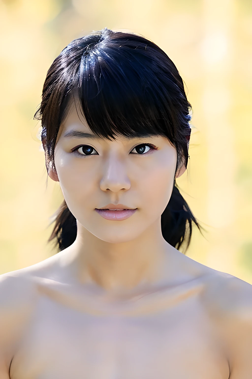 best quality,ultra detailed,1girl,nude,looking at viewer,front,japane girl,facing viewer,double peace,