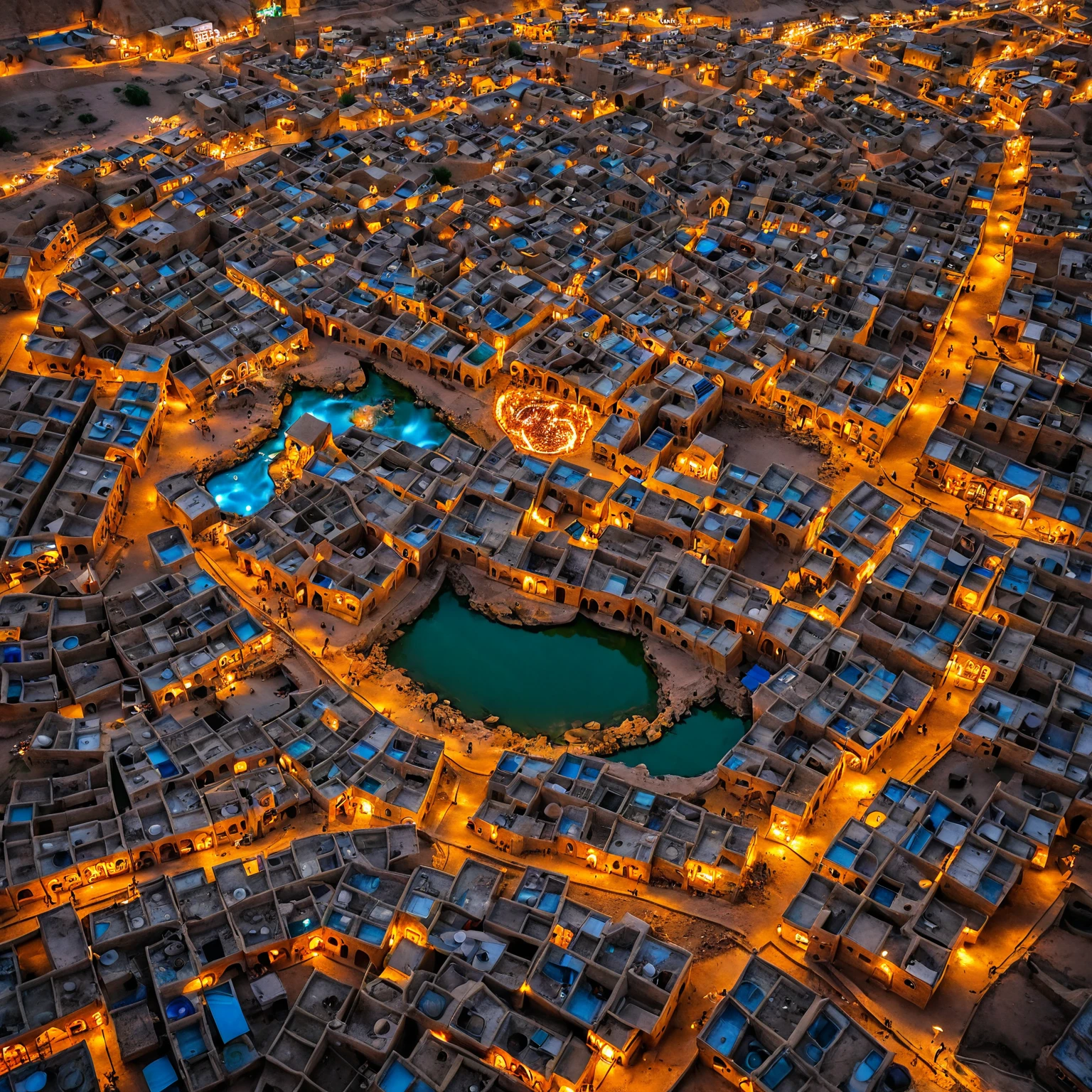 imaging shushtar city in khuzestan in iran in end day when burning in fire with all sinners