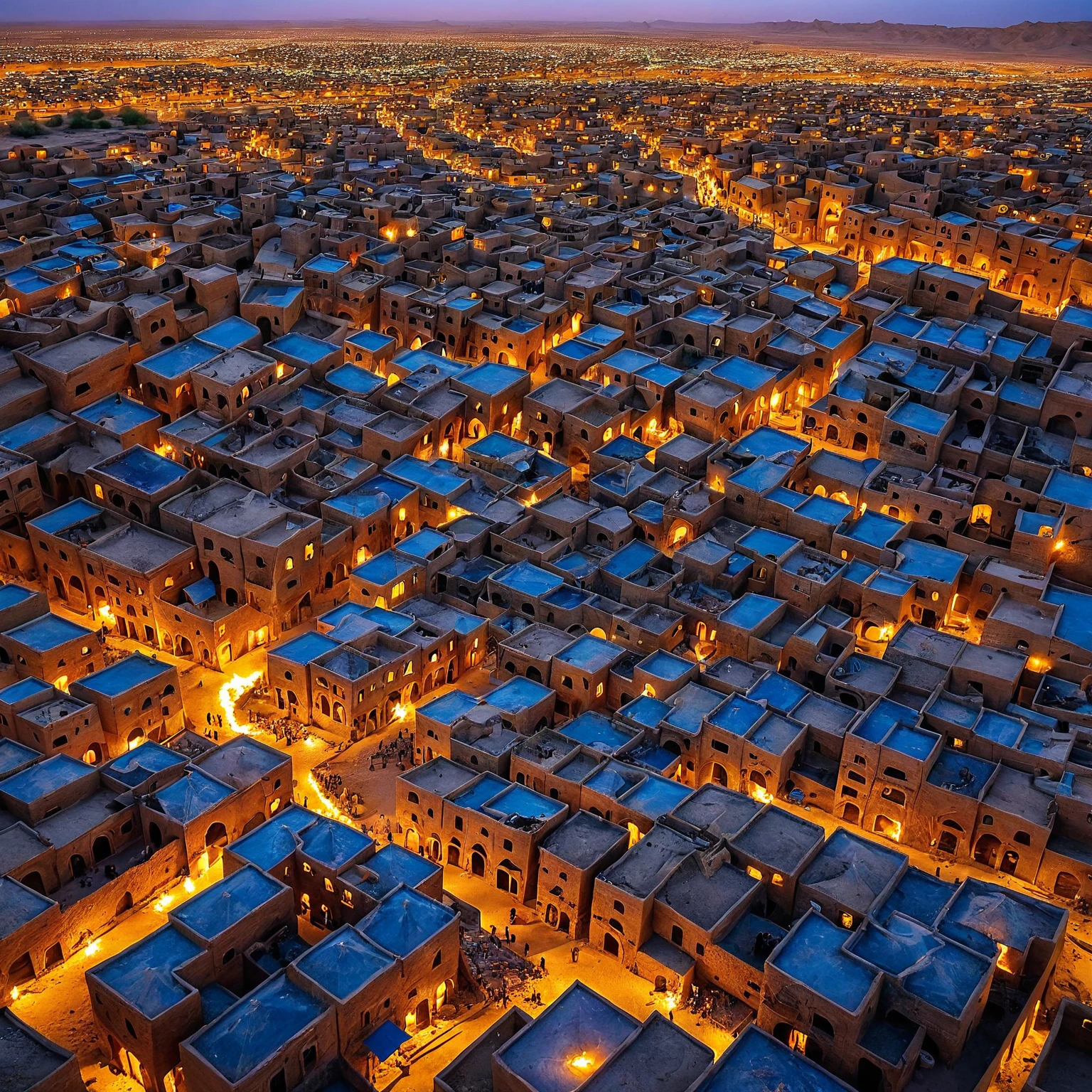 imaging shushtar city in khuzestan in iran in end day when burning in fire with all sinners