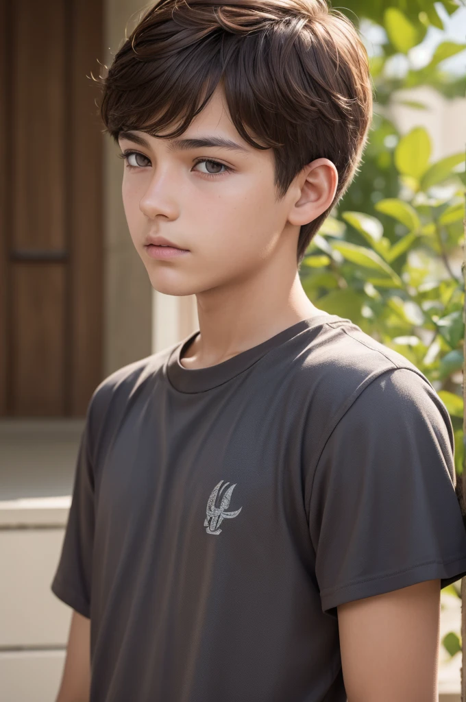 4k image of a boy with short brown hair
