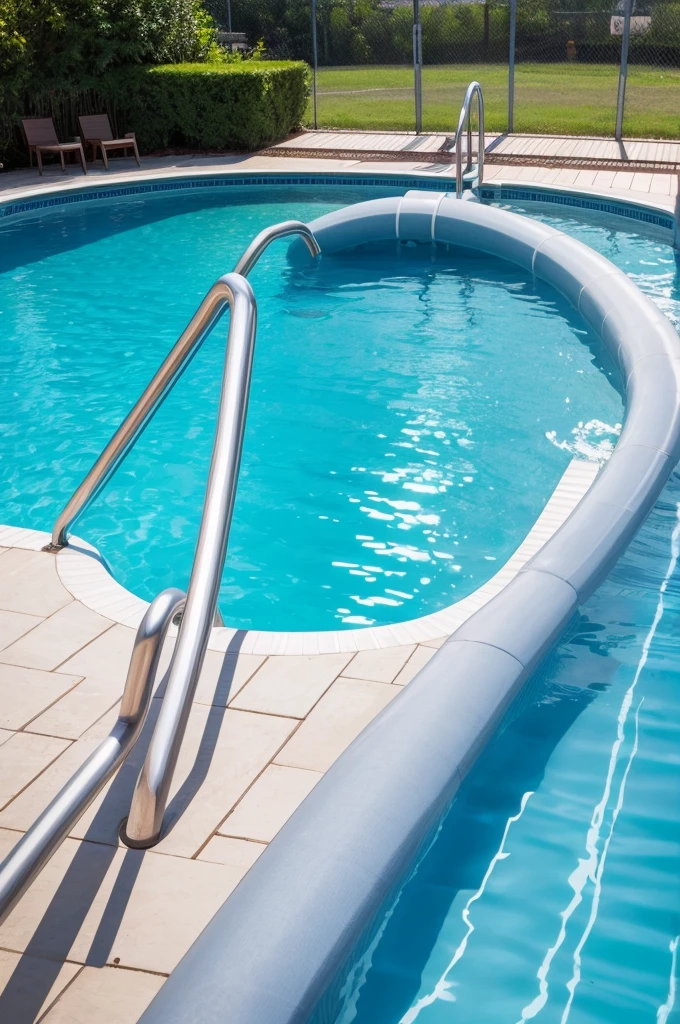 Swimming pool with slide 