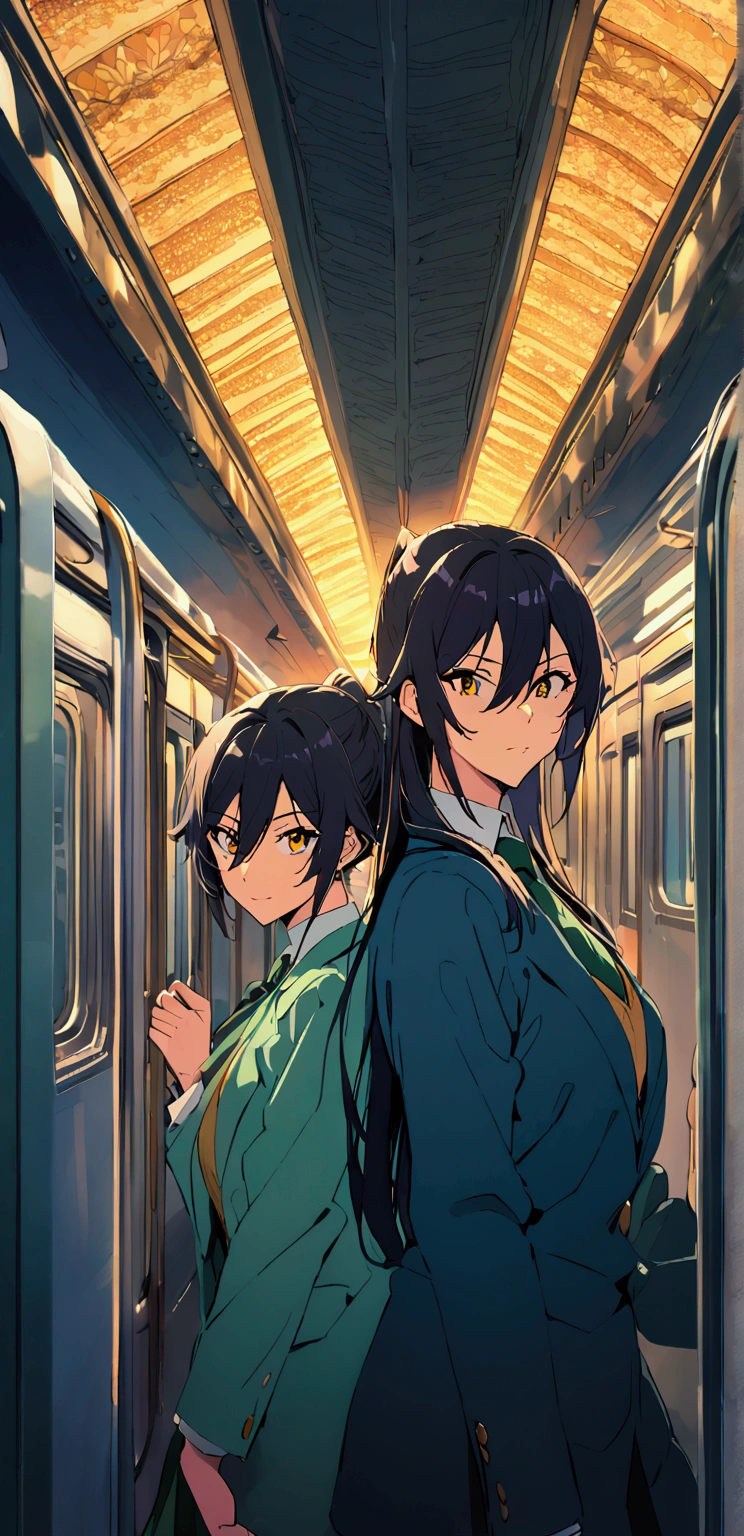 shirase sakuya,on the train,
