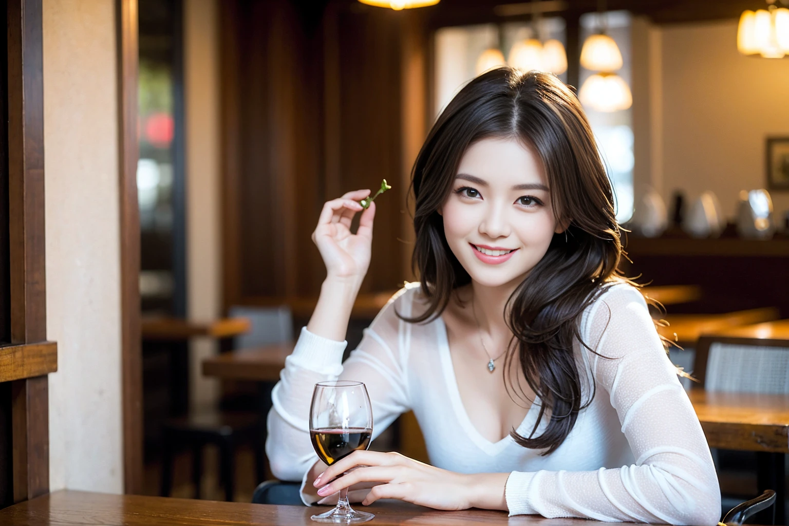 ((Highest quality、8K、masterpiece:1.3))、cute、slimカップル、modelカップル、actress男優、(Realistic, Intricate details:1.2), full-course dinner、Wine Party、Amazing view of the sunset sky and clouds、A bright smile、short hair,Bright Face、 (Age 45), 42 years old, red wine 、Appetizers、Italian food、Wine bottle、Champagne、sparkling wine、Two beauties、Brown Hair、Shortcuts、Long sleeve shirt、dress、Beautiful woman 1, (slimな顔), (The body is slim), (Brown Hair), (Shortcuts), cheeks turn a little red,Attractive beauty、restaurant, In a prominent place (From the waist up) Nova Frog Style, actress, model, Upper Body, White wine, slim, wine glass, 中央に置かれたwine glass, smile, (smile: 1.15), Beautiful fine grain, Depth f/2,saturation, High Contrast, Strong light and shadow,Moist Body:1.5、3D texture、Delicate eyes、Brown Hair、The hair is very shiny、