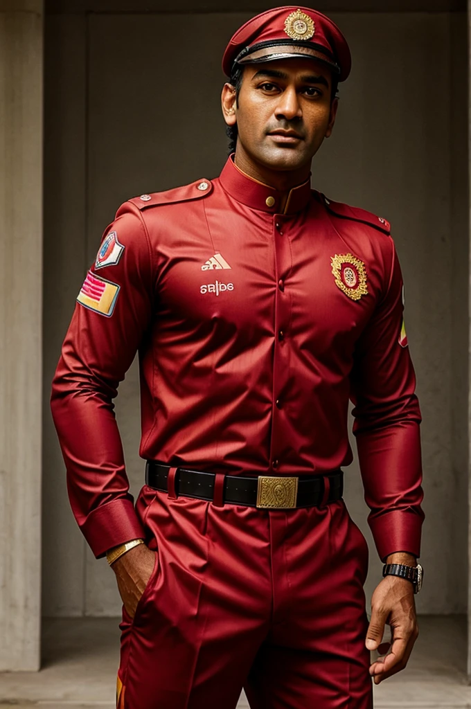 Ms dhoni in red army uniform