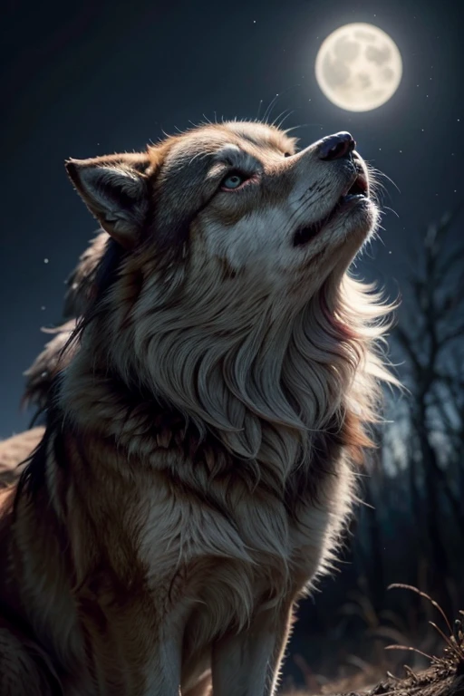wolves, Eyes red, howling.