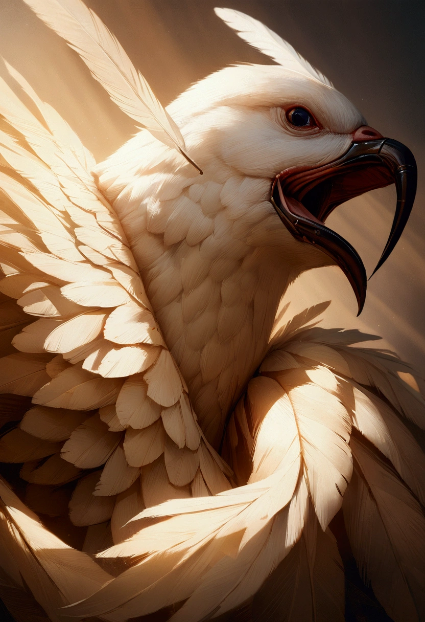 realistic white dove, pergamino in its claw, detailed feathers, intricate textures, soft lighting, warm color palette, photorealistic, 8k, high resolution, masterpiece, digital art