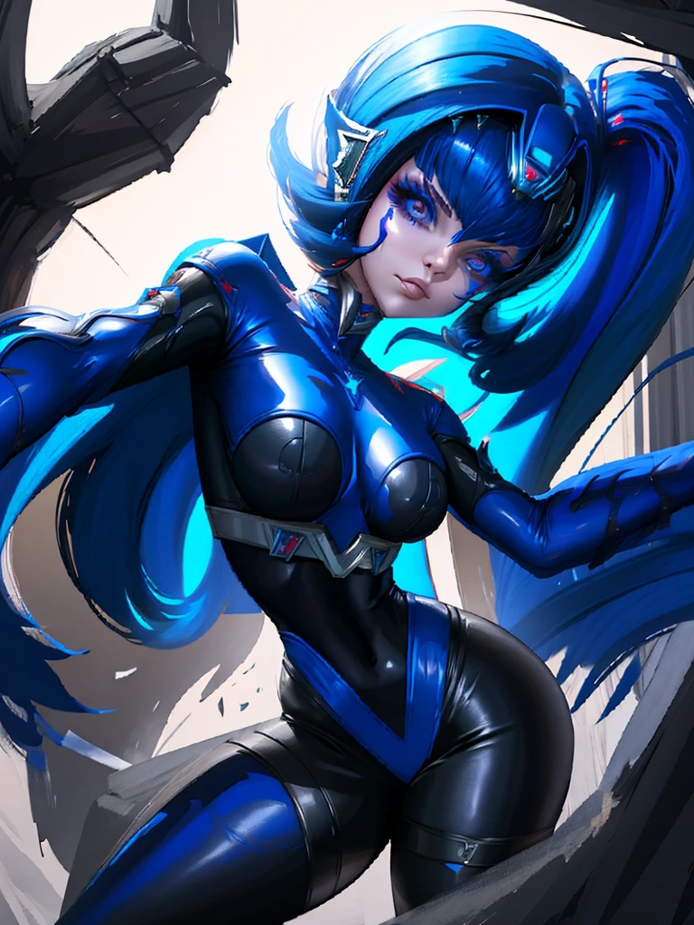 Blue Power Ranger, hurricane ,Sexy goth woman big breast, character sheet,goth makeup, character design,view all sides, full detail different poses with helmet on