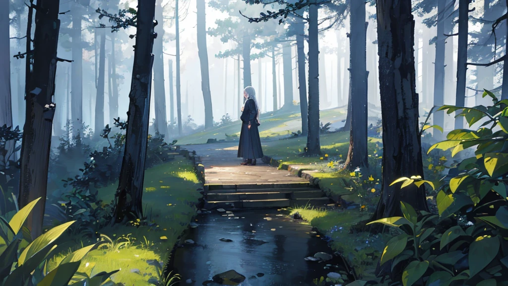 ((Highest quality)), ((masterpiece)), (detailed),calm forest night