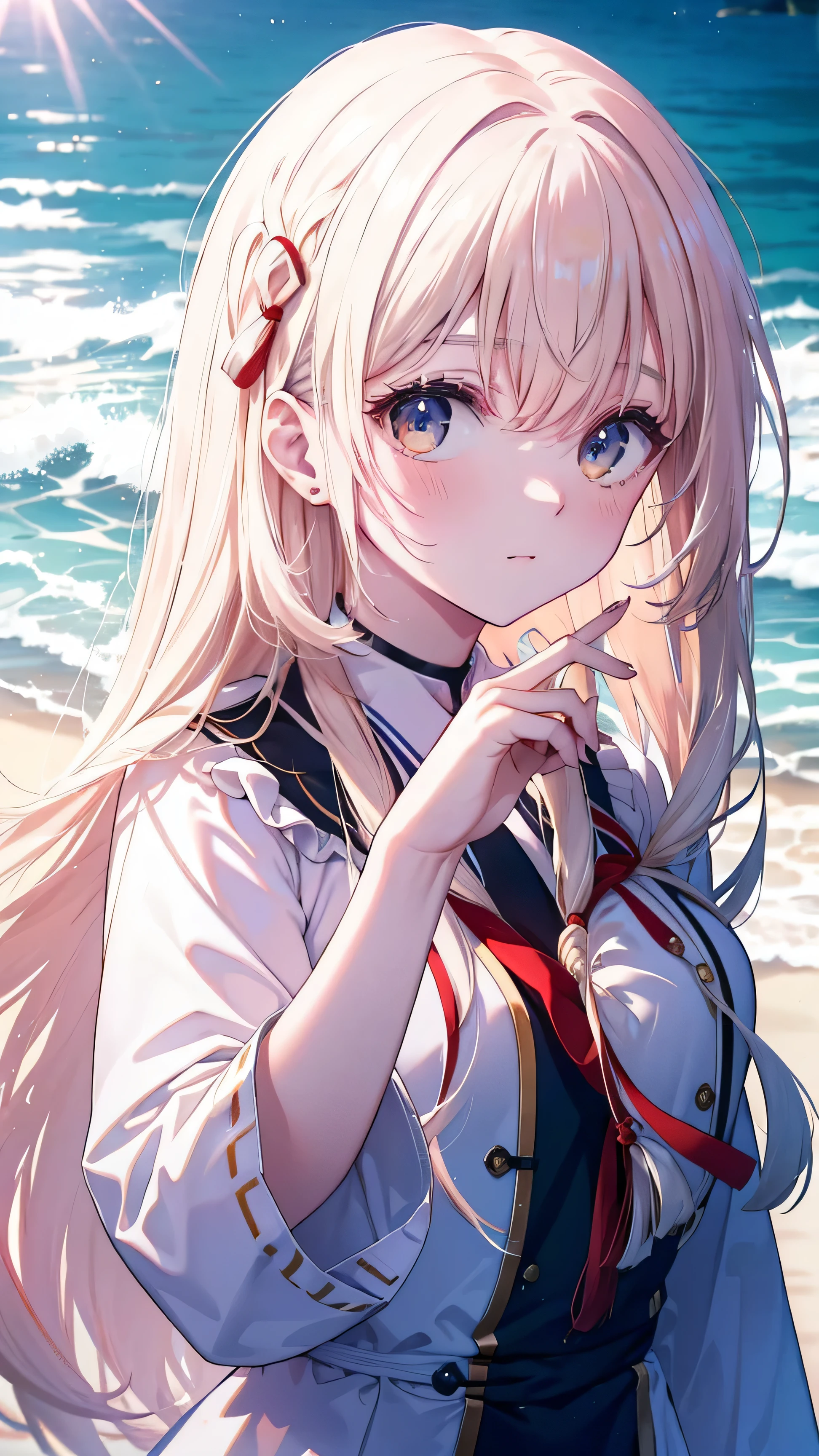 They haven&#39;t even toned it down,((13 years old)), Nishikigi chisato,Long Hair , bangs, bionde, (Red eyes:1.5), Hair Ribbon, one side up,smile,blush,Open your mouth,Big straw hat,Off-the-shoulder dress,Long skirt,Bare neck,Bare shoulders,bare clavicle,Grab the skirt with both hands and lift it up,barefoot,While walking along the sandy beach,blonde hair swaying in the wind, True Summer,Light of the sun,
BREAK outdoors,Beach ,
BREAK looking at viewer, (Long Straight Hair:1.5),
BREAK (masterpiece:1.2), Highest quality, High resolution, unity 8k wallpaper, (shape:0.8), (Fine and beautiful eyes:1.6), Highly detailed face, Perfect lighting, Highly detailed CG, (Perfect hands, Perfect Anatomy),