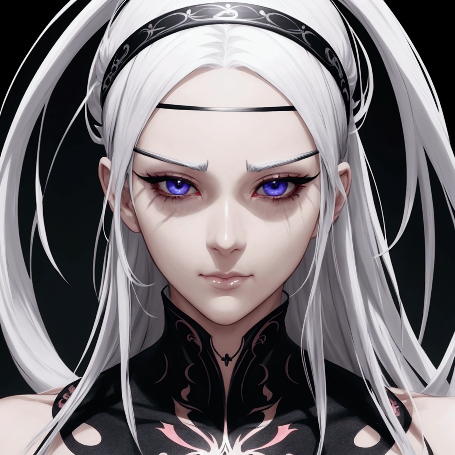 a beautiful men with white hair blind, wearing a headband over her eyes, anime style, detailed face, detailed eyes, detailed anatomy, detailed clothing, masterpiece, ultra-detailed, 4k, cinematic lighting, vibrant colors, dramatic lighting, highly detailled, 4k, perfect, oeuvre d'art, beautiful