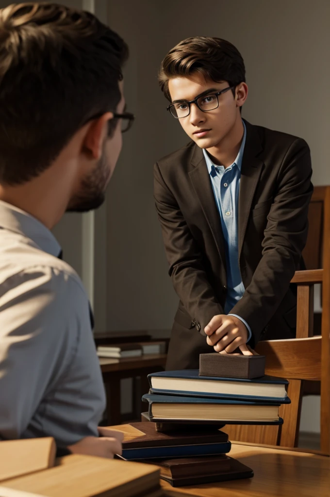 A young, intellectual person showing a powerful mentality, realistic 4k image.