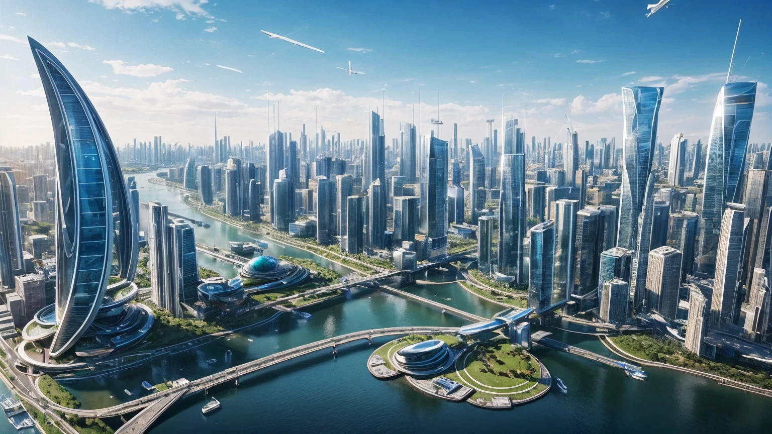 (Best quality,4K,8K,A high resolution,Masterpiece:1.2),Ultra-detailed,(Realistic,Photorealistic,photo-realistic:1.37),Futuristic floating city,Futuristic technology,Huge urban high-tech tablet platform,Airship,Floating in the sky,Futuristic city,Small airships around,High-tech hemispherical platform,Colorful lights,Advanced architecture,modernn architecture,skyscrapper,Access the cloud,Scenic beauty,view over city,Impressive design,Blend seamlessly with nature,energetic and vibrant atmosphere,Futuristic transportation system,Parking is suspended,Transparent path,Lush greenery,Sky gardens,cascading waterfalls,Magnificent skyline,reflections on the water,Sparkling river,Architectural innovation,futuristic skyscrapers,Transparent dome,The shape of the building is unusual,Elevated walkway,Impressive skyline,Glowing lights,Futuristic technology,Minimalist design,Scenic spots,Panoramic view,Cloud Piercing Tower,Vibrant colors,epic sunrise,epic sunset,Dazzling light display,magical ambiance,The future city,Urban Utopia,LuxuryLifestyle,Innovative energy,sustainable development,Smart city technology,Advanced infrastructure,Tranquil atmosphere,Nature and technology live in harmony,Awesome cityscape,Unprecedented urban planning,Architecture connects seamlessly with nature,High-tech metropolis,A cutting-edge engineering marvel,The future of urban living,Visionary architectural concept,Energy-efficient buildings,Harmony with the environment,A city floating above the clouds,Utopian dreams become reality,The possibilities are endless,State-of-the-art transportation network,Green energy integration,Innovative materials,Impressive holographic display,Advanced communication system,Breathtaking aerial view,Quiet and peaceful environment,Modernist aesthetics,Ethereal beauty